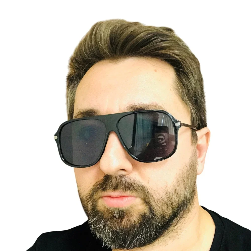 Aviator Sunglasses‎ Men's Fashion Shades Pilot Style Black Frame Square Driving